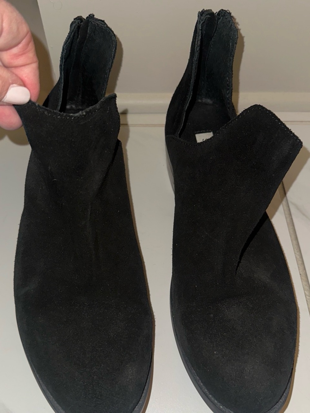 Steve Madden Black Suede V-Cut Ankle Booties